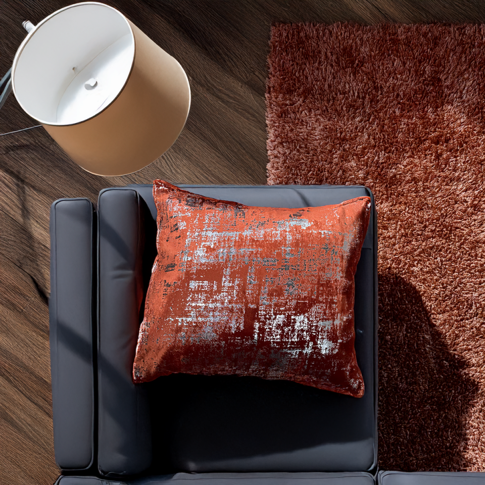 Bakır Renk Kadife Kırlent | Dekoratif Yastık Kılıfı | Modern Salon ve Oturma Odası İçin 60X30 Cm