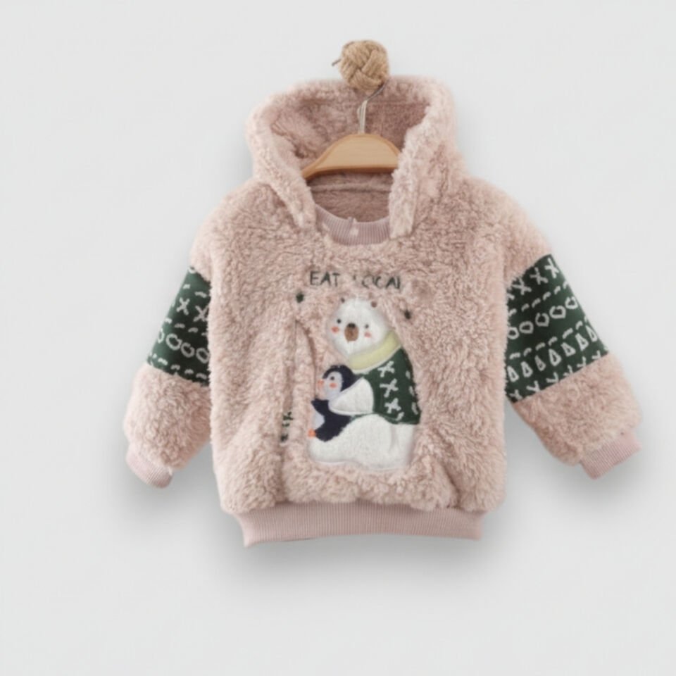 Bebek Alt Üst 2 Li takım elbise, Kapşonlu Kışlık bebek giyim YEŞİL - 9-12 AY