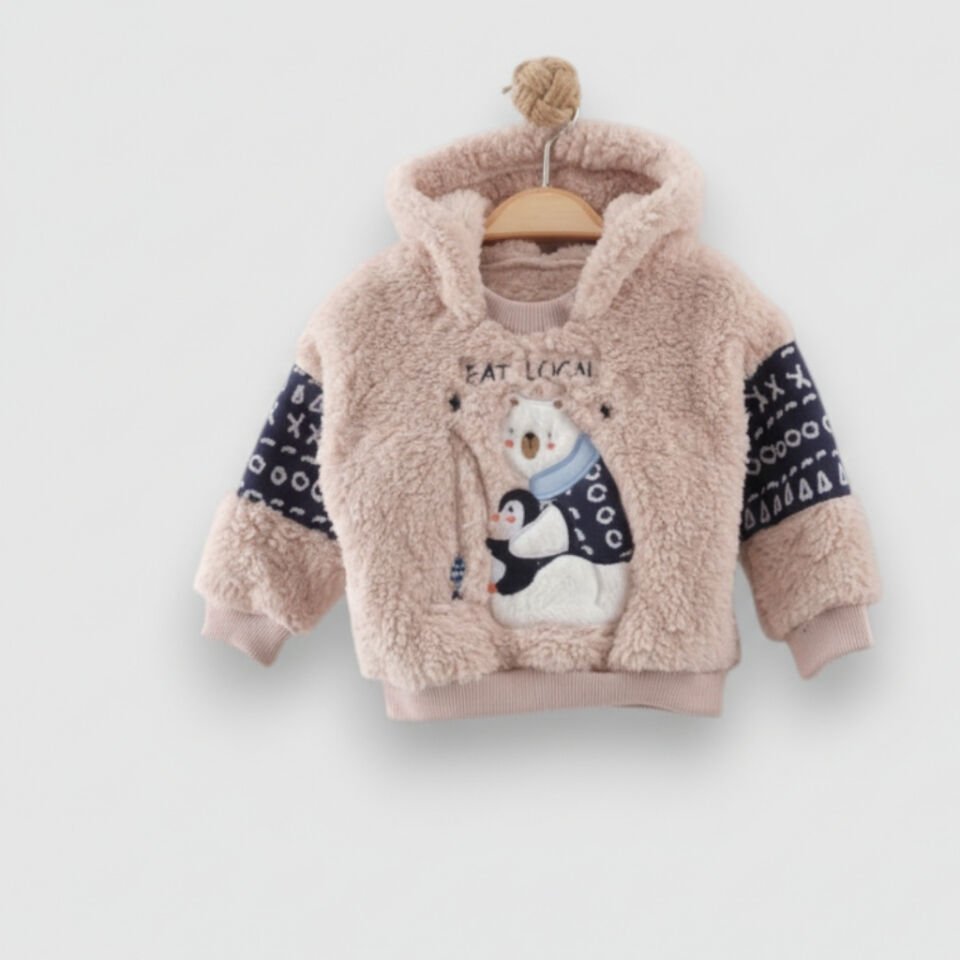 Bebek Alt Üst 2 Li takım elbise, Kapşonlu Kışlık bebek giyim 6-9 AY