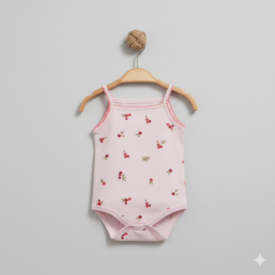 3 ADET Kız bebek Body, Kız bebek Çıtçıtlı badi, Yenidoğan bebek body Askılı 3-6 AY