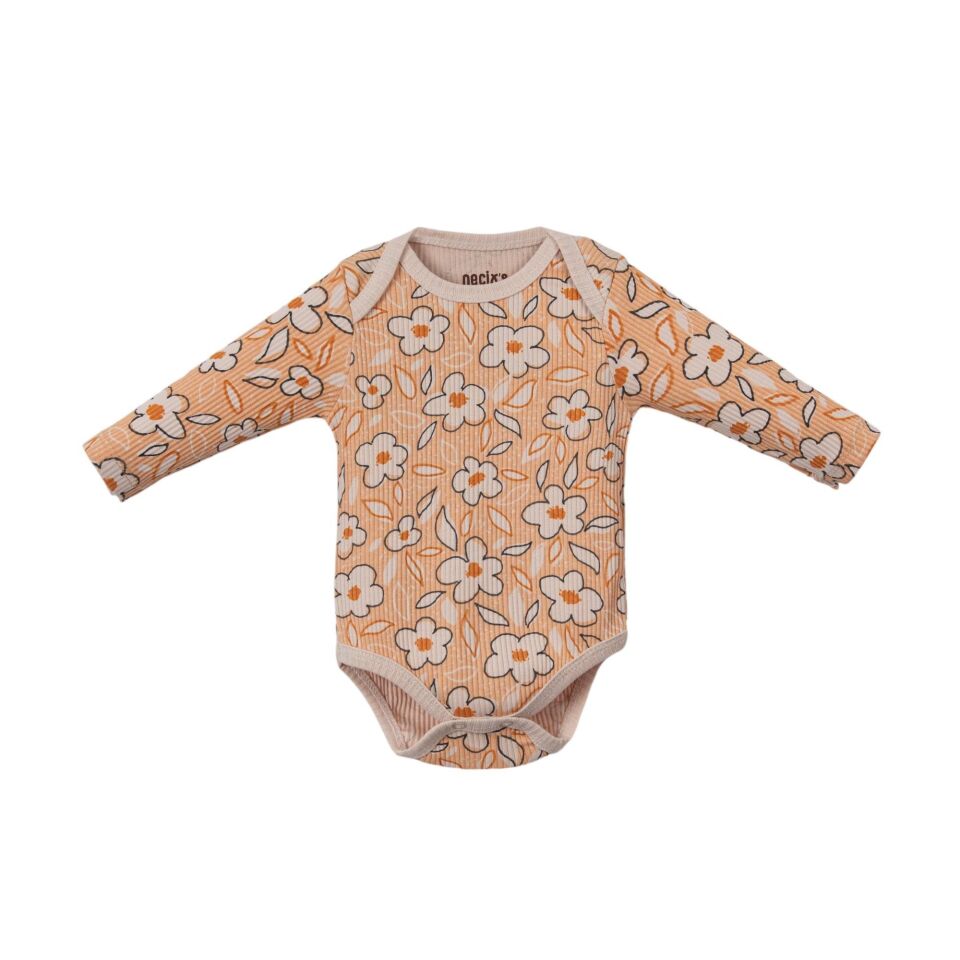 3 adet Kız bebek Çıtçıtlı Body Seti, Bebek badi uzun kol, Şık bebek kyafet 0-3 AY