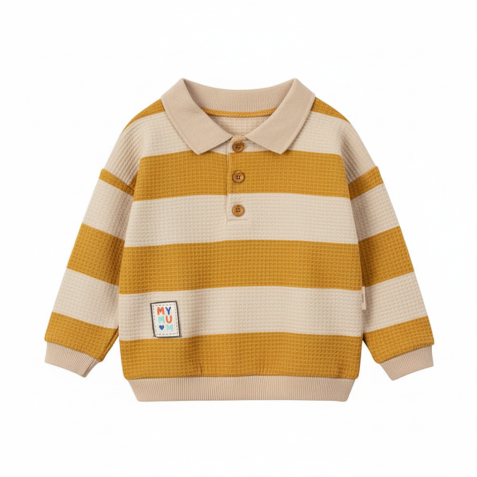 Erkek Bebek 3 lü Takım, Erkek Bebek kışlık giyim, Kışlık Yelek pantolon Sarı - 9-12 AY