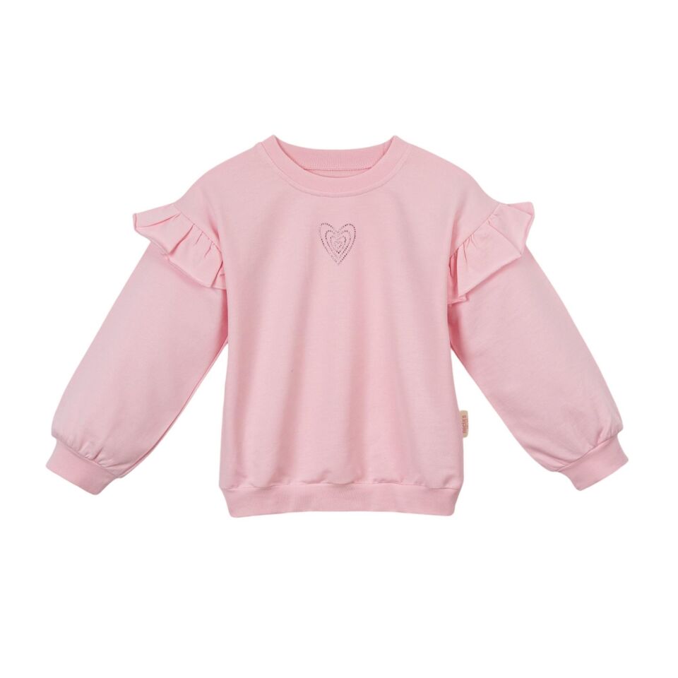 Kalp Desenli Şişme Yelekli & kot pantolon Kız Bebek Çocuk 3 lü Takım, kışlık elbise Alt üst takım 1-2 Yaş - PEMBE