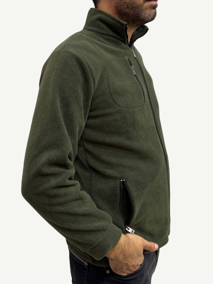 Unisex Anti-pilling Tüylenme Yapmayan Polar hırka, Fermuarlı 3 cepli Dik Yaka Soğuk Geçirmez Polar M - Renk 1