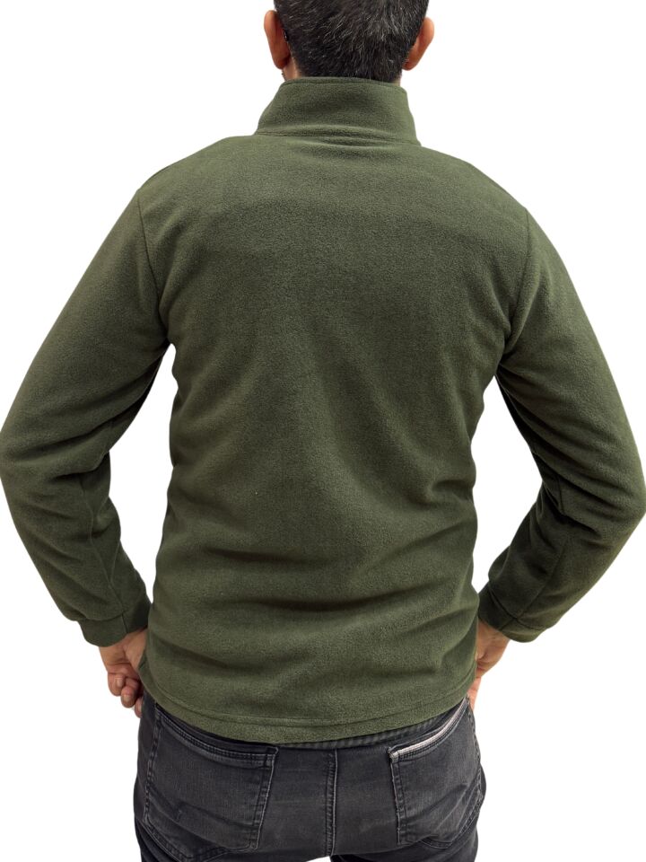 Unisex Anti-pilling Tüylenme Yapmayan Polar hırka, Fermuarlı 3 cepli Dik Yaka Soğuk Geçirmez Polar L - Renk 1